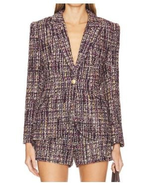 L'Agence Chamberlain Tweed Blazer - Purple