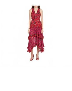 Saloni Jolie-B Midi Dress - Red
