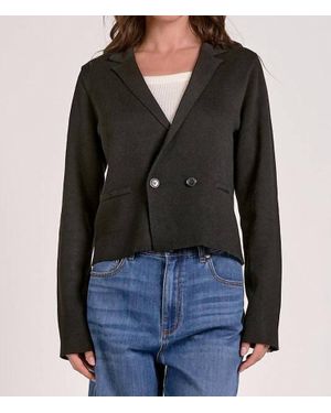 Elan Stylish Sweater Jacket - Black