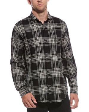 Scotch & Soda Textured Plaid Shirt - Gray