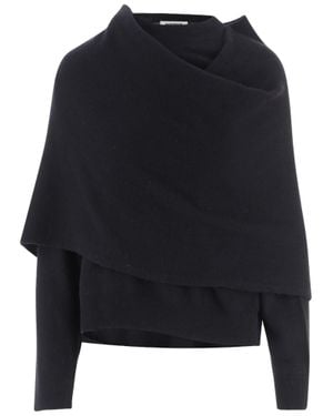DARKPARK Draped Wool Cashmere-Blend Sweater - Blue