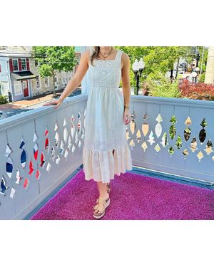 Another Love Vintage Embroidered Tank Dress - Green
