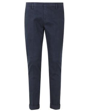 Dondup Blu Gaubert Gabardine Straight-Leg Pants - Blue