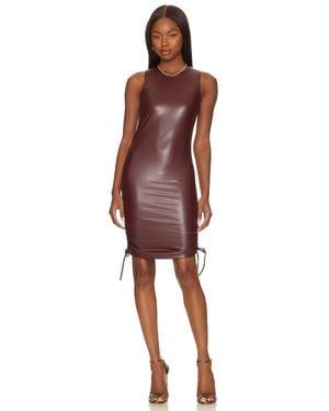 Steve Madden Rochester Mini Dress Burgundy Ruched Tie Hem Jdm1128 - Red