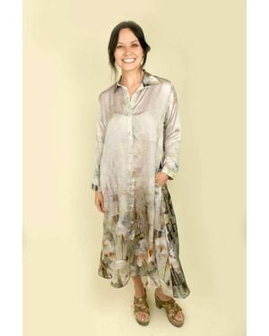 BOKJA Silk Z Long Sleeve Midi Dress - Natural