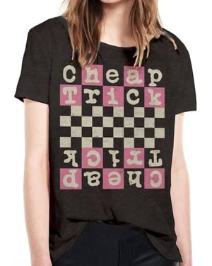 Prince Peter Cheap Trick Checkerboard Crop Tee - Black