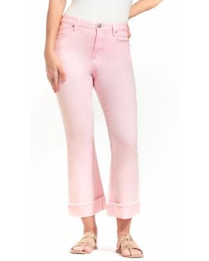1822 Denim High Rise Cuffed Demi Boot Cut Jeans - Pink