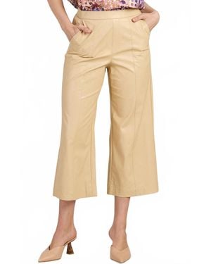 tyler boe Payton Pleather Crop Pant - Natural
