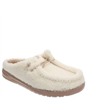 HEYDUDE Wendy Slip Sherpa Shoes - White
