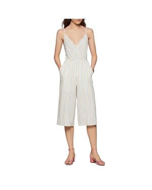 BCBGeneration Striped Wide Leg Jumpsuit - White
