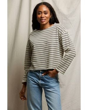 PERFECTWHITETEE Briana French Terry Long Sleeve Tee - Blue