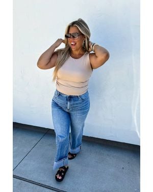 Blakely Hollis Wide Cuff Jeans - Gray