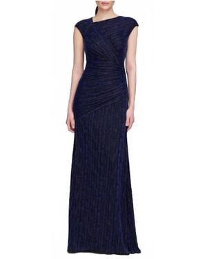 THEIA Raya Beaded Asymmetric Gown - Blue