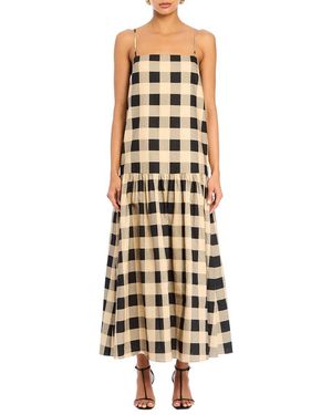 SER.O.YA Seroya Aydan Linen-Blend Maxi Dress - Metallic