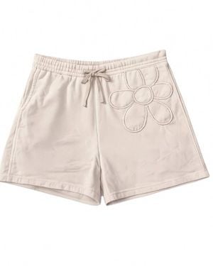 Easel Hadley Flower Patch Detail Shorts - Natural