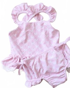 Charlies Project Girls Bonnet Bows 2 Piece Swimsuit - Purple