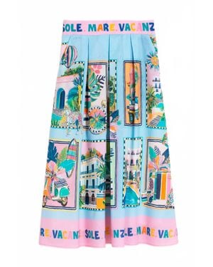 Vilagallo Olimpia Midi Skirt - Blue