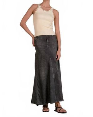 Elan Lara Contrast Knit Tank Top - Black