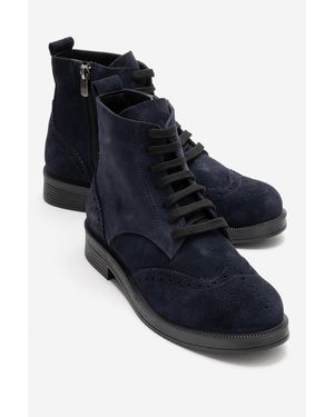 Forever & Always Shoes Nelvy Leather Boot - Blue