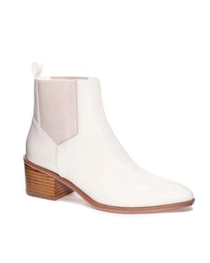 Chinese Laundry Filip Boots Leather Pull On Booties Zap1893 - White