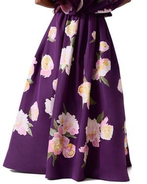 Carolina Herrera Embellished Silk Ball Skirt - Purple