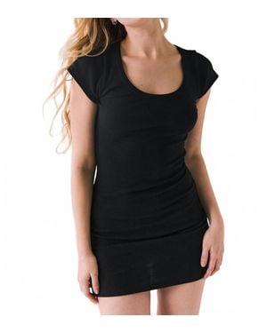 Chaser Brand Dartmouth Ribbed Cap Sleeve Mini Dress - Black