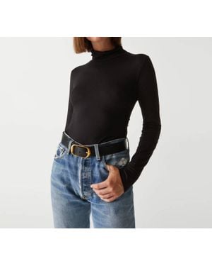 Michael Stars Clara Ruched Turtleneck - Blue