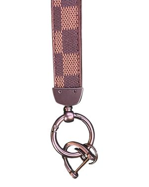 Ellison+Young Checkered Faux Leather Keychain - Purple