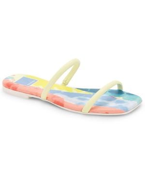 Dolce Vita Lester Faux Leather Banded Flat Sandals - Blue