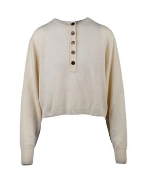 Alysi Short Serafino Sweater - White