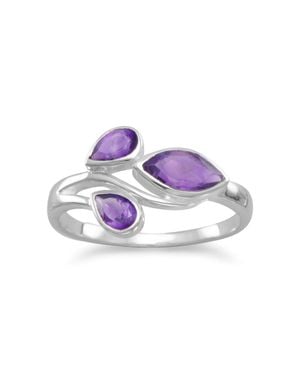 Fashnzfab Pear And Marquise Amethyst Ring - Purple