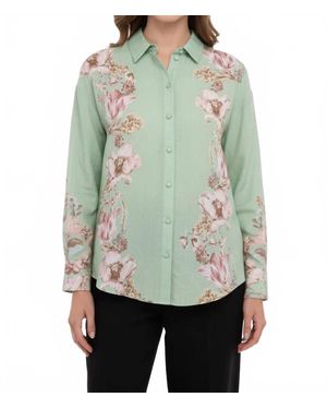 Hemant & Nandita Poppy Long Sleeve Blouse - Green