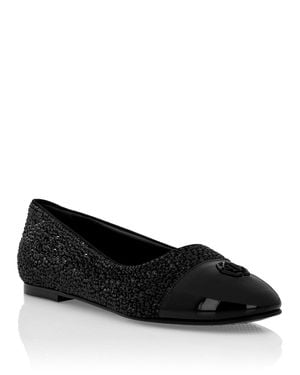 Philipp Plein Ballerina Flats Mix Strass - Black
