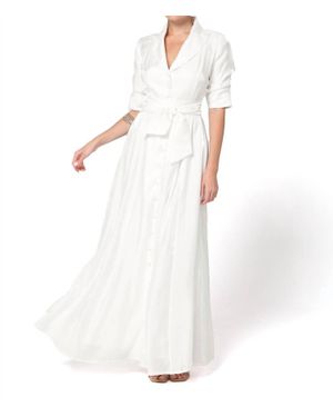 Baruni Amara Shimmery Collar Maxi Dress - White