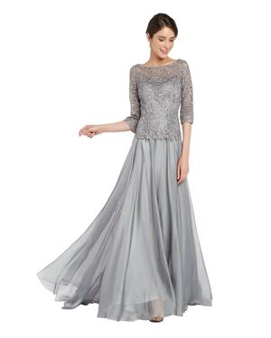 Alyce Paris Bateau-Neck Evening Dress - Gray