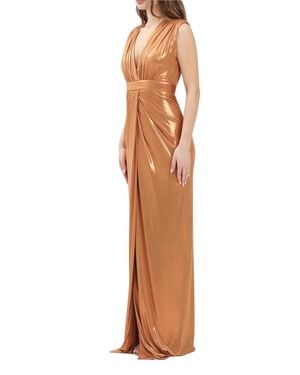 alma sanchez Copper Polyester Elastane Lamé Lycra Dress - Brown