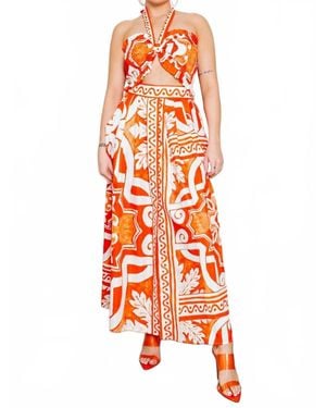 Her Bottari Reese Midi Dress - Orange