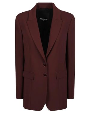 Patrizia Pepe Tailored Single-Breasted Jacket With Notched Lapel And Flap Pockets - Brown