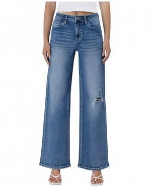 LOVERVET Lorelei High Rise Baggy Wide Jeans - Blue