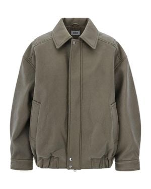 Agolde Dark Ona Gathered-Hem Jacket - Green