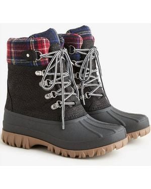 J.Crew Perfect Plaid Winter Boots - Black