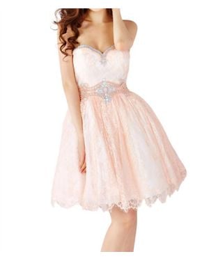 Angela & Alison Short Prom Dress - Pink