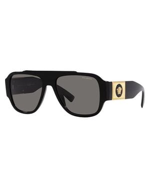 Versace Sunglasses Aviator Full Rim, Transparent Frame And Dark Lens Ve4436U530580 - Black