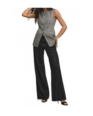 Veronica Beard Lois Plaid Sleeveless Top - Black
