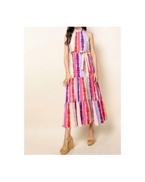 Thml Tie Dye Tiered Maxi Dress - Pink