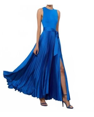 Alice + Olivia Chara Pleated Maxi Dress - Blue