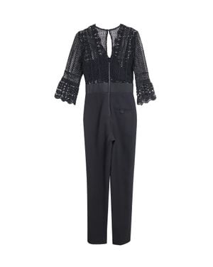 Self-Portrait Guipure Lace Eliza Jumpsuit - Black