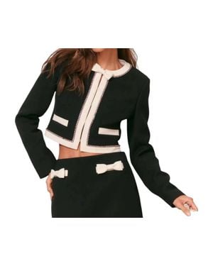LoveShackFancy Ralphette Embellished Bow Jacket - Black