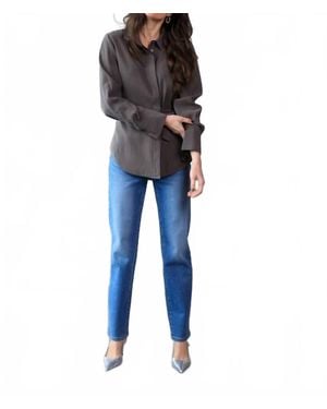 YEST Clara Side Tie Blouse - Blue