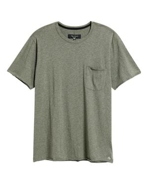 Rag & Bone Melange Miles Pocket Tee, Heather Army - Green